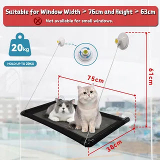 DRACARYS Versterkte Kattenhangmat Raam Grote Katten 20kg — miniatuur 2