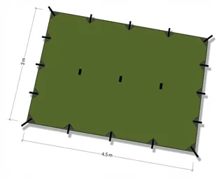 DD TARP XL Groen Regenzeil Tent 4,5x3m — miniatuur 2