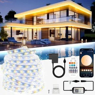 TENDIST LED Strip Buiten 20M IP67 Waterdicht Dimbaar Afstandsbediening — miniatuur 1