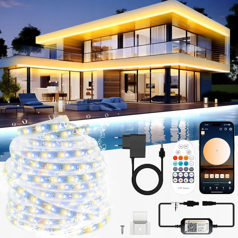TENDIST LED Strip Buiten 20M IP67 Waterdicht Dimbaar Afstandsbediening — foto 1