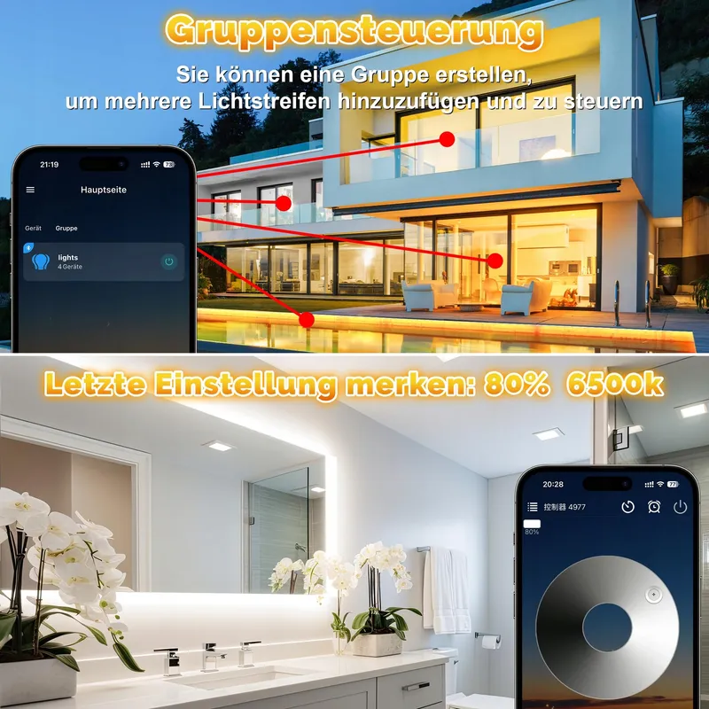 TENDIST LED Strip Buiten 20M IP67 Waterdicht Dimbaar Afstandsbediening — foto 5