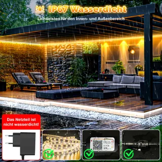 TENDIST LED Strip Buiten 20M IP67 Waterdicht Dimbaar Afstandsbediening — miniatuur 2