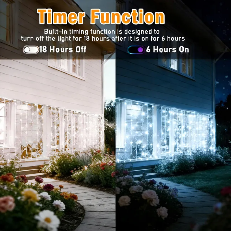 COZYMEOW Lichtnet Buiten 3x2m 200 LED Balkon Boom — foto 5