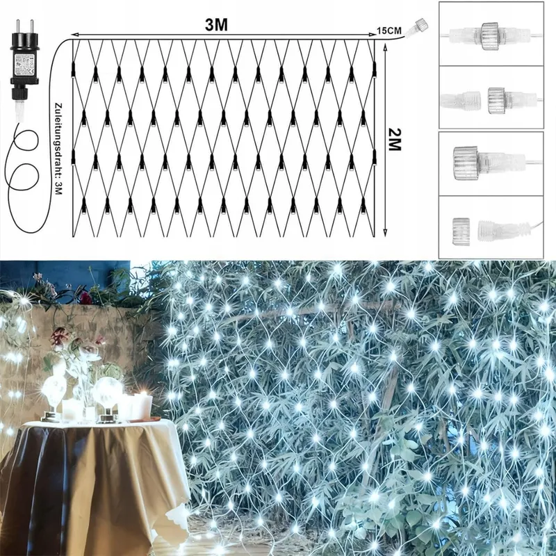 COZYMEOW Lichtnet Buiten 3x2m 200 LED Balkon Boom — foto 4