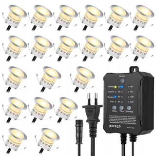 SMY LED Inbouwspots 20 Stuks Terras Dimbaar Warmwit IP67 — miniatuur 1