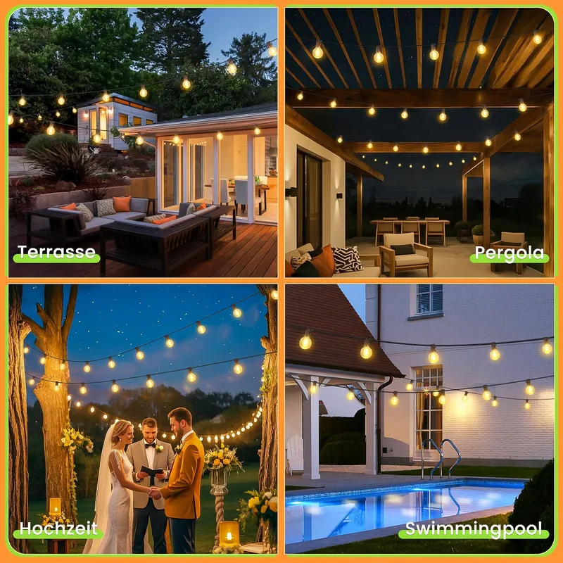 BRAND LED Lichtketting Buiten 30M Waterdicht G40 Dimbaar — foto 6