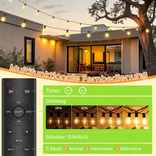 BRAND LED Lichtketting Buiten 30M Waterdicht G40 Dimbaar — miniatuur 4