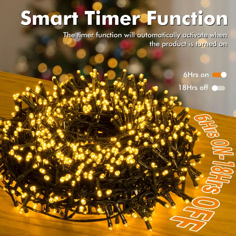 QUNTIS Kerstverlichting 25M 1000 LED IP44 Tuin — foto 4