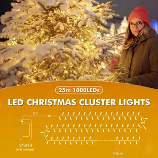 QUNTIS Kerstverlichting 25M 1000 LED IP44 Tuin — miniatuur 2