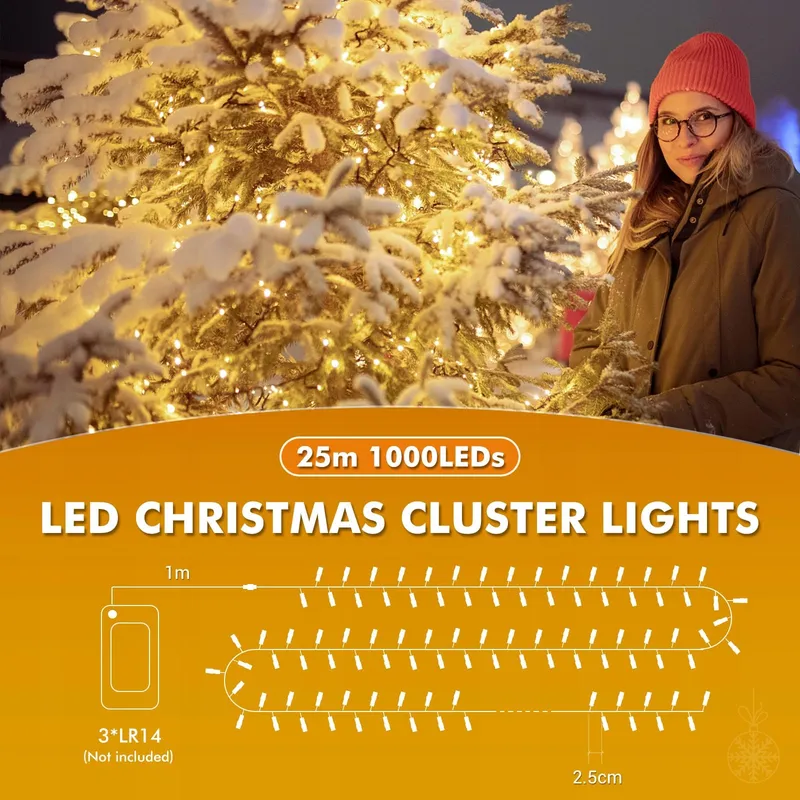 QUNTIS Kerstverlichting 25M 1000 LED IP44 Tuin — foto 2
