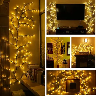 CISKOTU LED Lichtketting 144 LED Decoratieve Takjes Woonkamer Slaapkamer — miniatuur 4