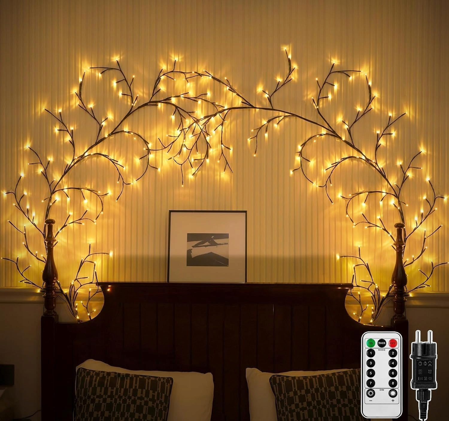 CISKOTU LED Lichtketting 144 LED Decoratieve Takjes Woonkamer Slaapkamer