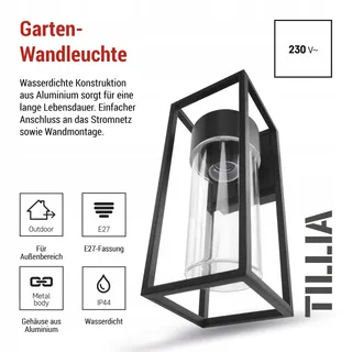 EMOS TILLIA Buitenwandlamp E27 Tuin en Huis Waterdicht — miniatuur 2