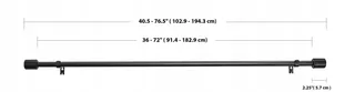 AMAZON BASICS Uitschuifbare Gordijnroede 19mm 91-183cm Zwart — miniatuur 2