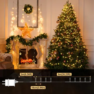 LED Lichtsnoer Buiten 10M 80 LED Tuin Terras Warm Wit — miniatuur 5