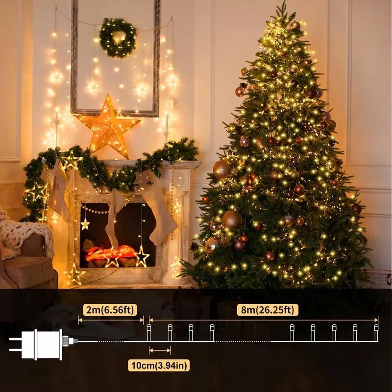 LED Lichtsnoer Buiten 10M 80 LED Tuin Terras Warm Wit — foto 5