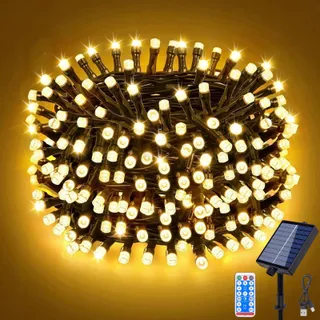 ZCLIKEU Solar Lichtsnoer 30m 300 LED Warm Wit 8 Modi Waterdicht — miniatuur 1
