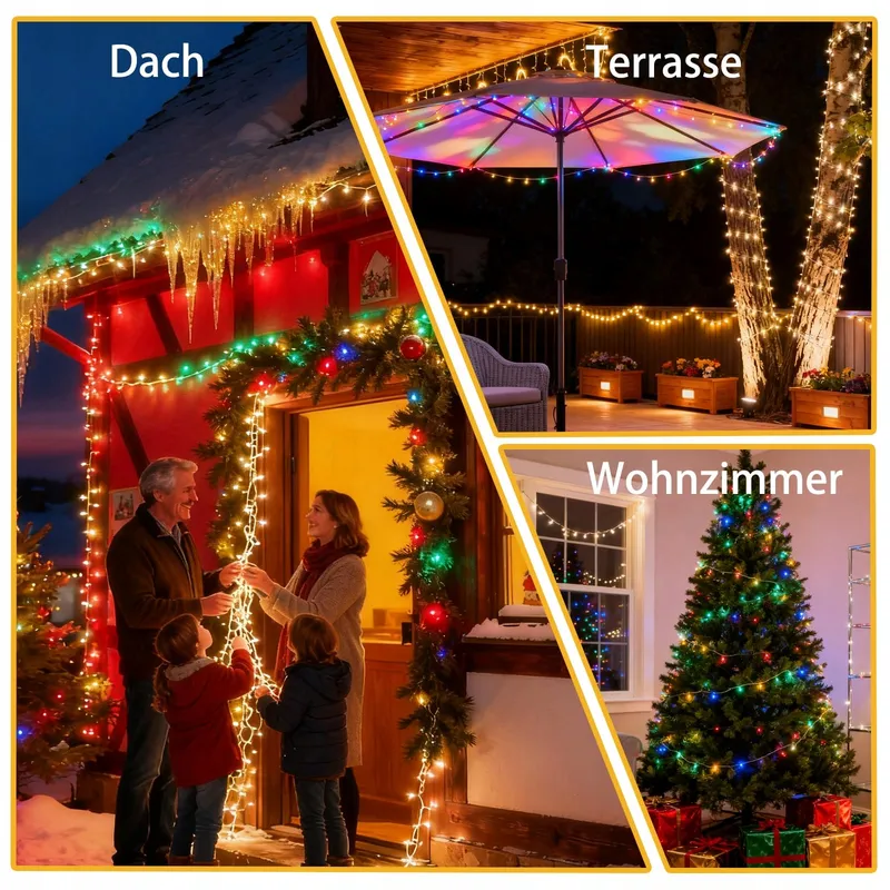 ZCLIKEU Solar Lichtsnoer 30m 300 LED Warm Wit 8 Modi Waterdicht — foto 6