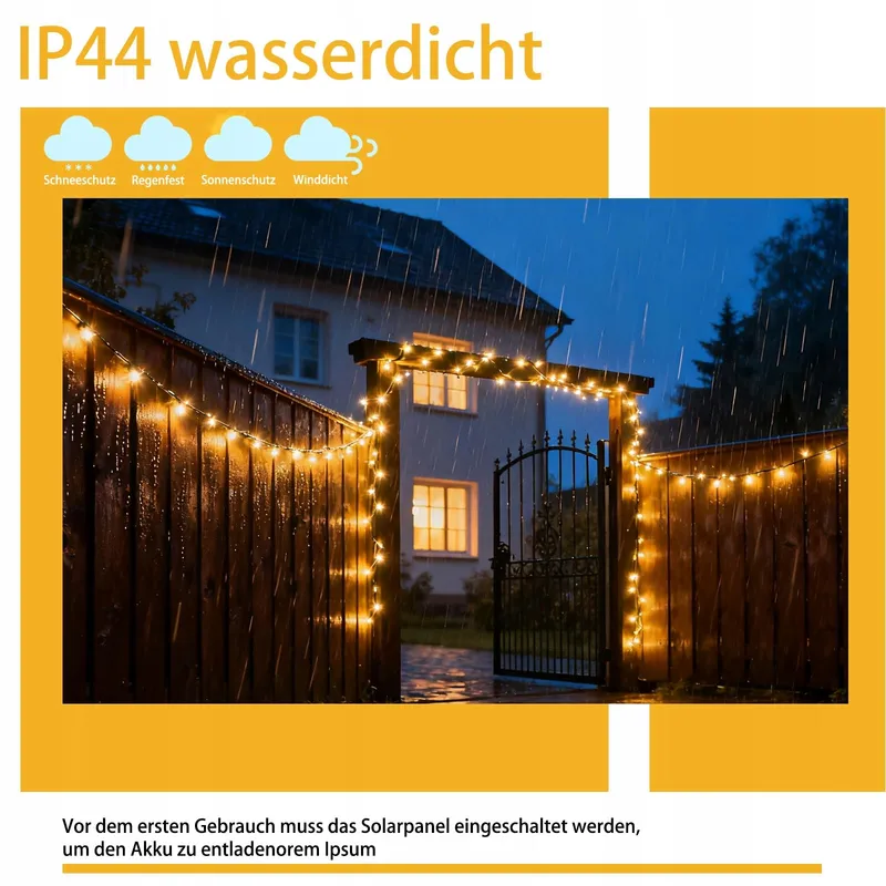 ZCLIKEU Solar Lichtsnoer 30m 300 LED Warm Wit 8 Modi Waterdicht — foto 5