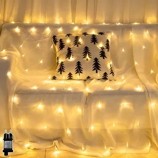 MOLVCE Lichtnet Buiten 100 LED 1,5x1,5m IP44 9 Modi — miniatuur 1