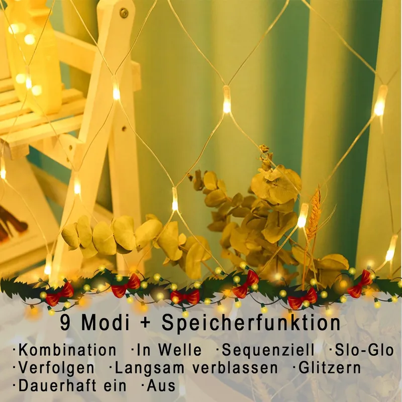MOLVCE Lichtnet Buiten 100 LED 1,5x1,5m IP44 9 Modi — foto 3