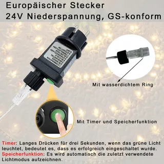 MOLVCE Lichtnet Buiten 100 LED 1,5x1,5m IP44 9 Modi — miniatuur 4