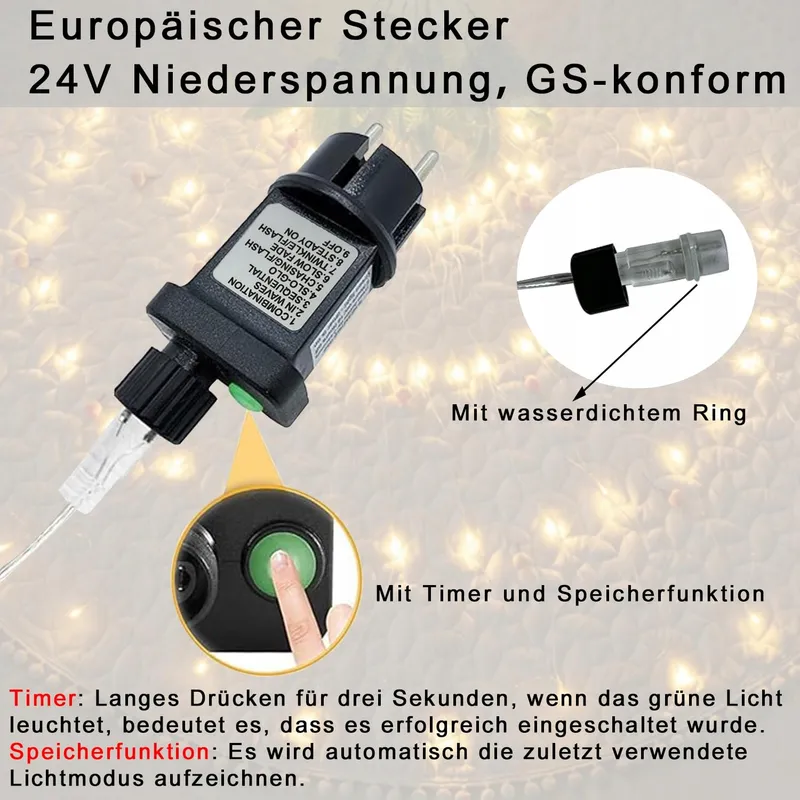 MOLVCE Lichtnet Buiten 100 LED 1,5x1,5m IP44 9 Modi — foto 4