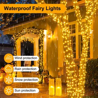 FAIRYGLIM LED Lichtketting Buiten 20M 200 LED Waterdicht 8 Modi — miniatuur 2