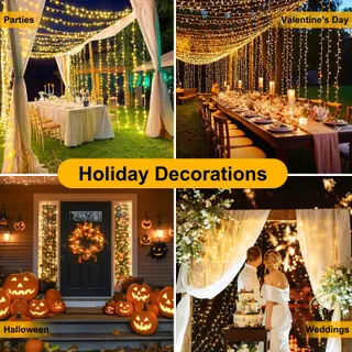FAIRYGLIM LED Lichtketting Buiten 20M 200 LED Waterdicht 8 Modi — miniatuur 7