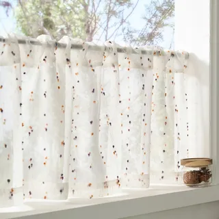 Bistro Gordijn Boho Stippen 40x125cm Beige — miniatuur 3