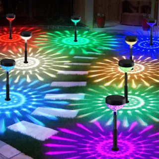 SONPEN Solarlampen Buiten LED Tuin RGB IP65 8 Stuks 1200mAh — miniatuur 1