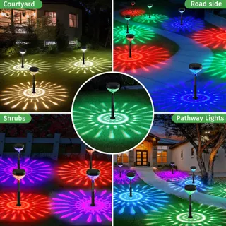 SONPEN Solarlampen Buiten LED Tuin RGB IP65 8 Stuks 1200mAh — miniatuur 6