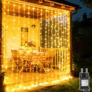 COZYMEOW Lichtgordijn 3x3m 300 LED Waterdicht Balkon Tuin — miniatuur 1