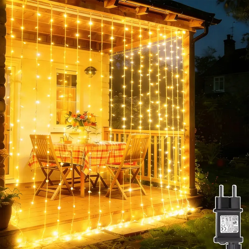 COZYMEOW Lichtgordijn 3x3m 300 LED Waterdicht Balkon Tuin — foto 1