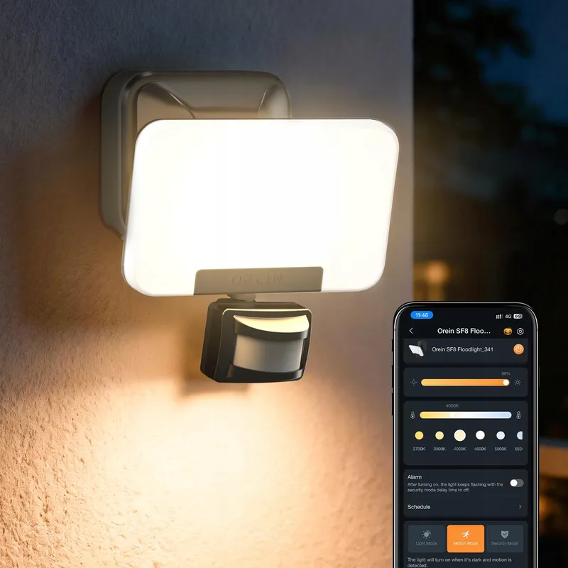 OREIN Smart LED Schijnwerper Bewegingsmelder 28W 3000lm IP65 Zwart — foto 1