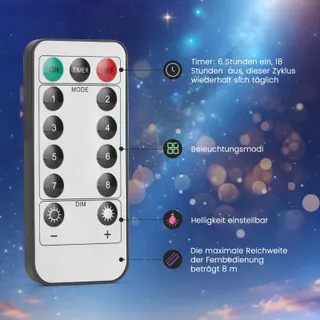 AIGOSTAR Lichtgordijn RGB Afstandsbediening 8 Modi Waterdicht — miniatuur 8