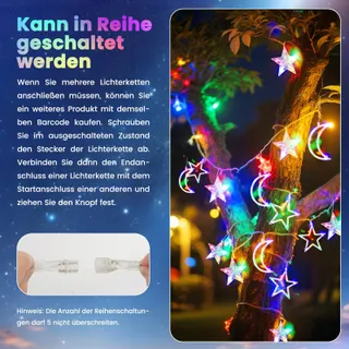 AIGOSTAR Lichtgordijn RGB Afstandsbediening 8 Modi Waterdicht — miniatuur 7