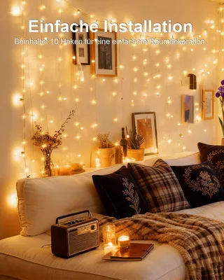 ADALYROMA Lichtgordijn USB 100 LED Haakjes Bruiloft Feest Kerst Binnen — miniatuur 3