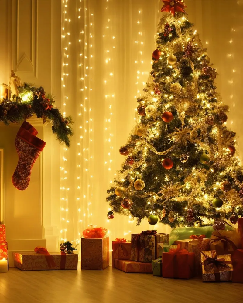 ADALYROMA Lichtgordijn USB 100 LED Haakjes Bruiloft Feest Kerst Binnen — foto 5