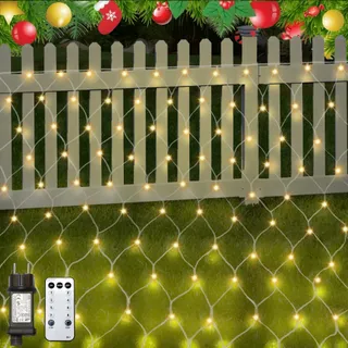 DANKELED LED Lichtnet 2x3M Kerstverlichting Warm Wit Waterdicht — miniatuur 1
