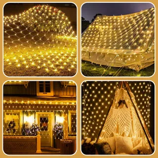 DANKELED LED Lichtnet 2x3M Kerstverlichting Warm Wit Waterdicht — miniatuur 7
