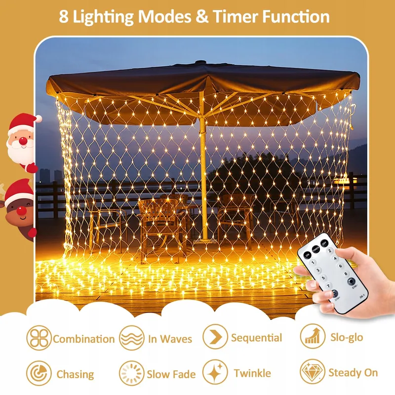 DANKELED LED Lichtnet 2x3M Kerstverlichting Warm Wit Waterdicht — foto 2