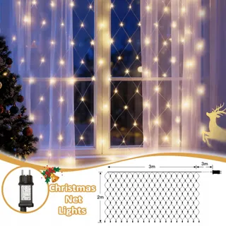 DANKELED LED Lichtnet 2x3M Kerstverlichting Warm Wit Waterdicht — miniatuur 3