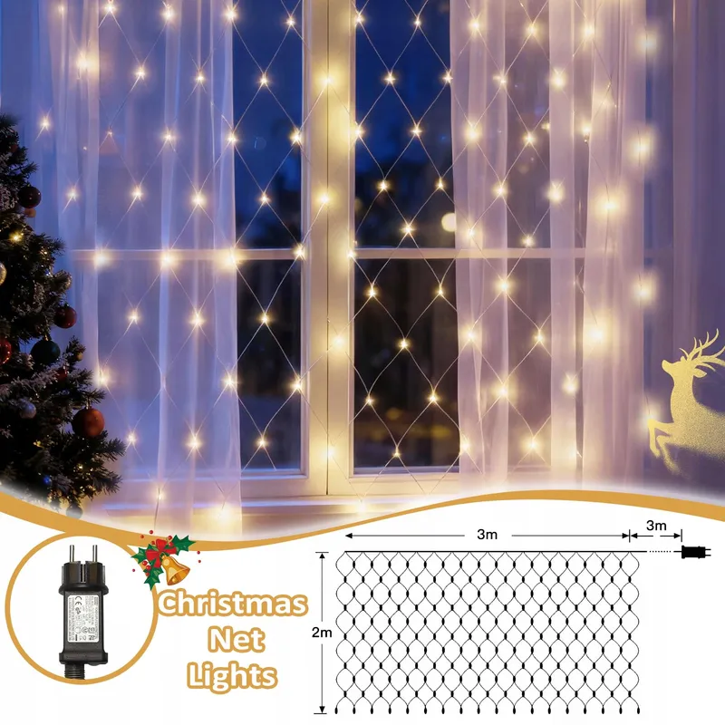 DANKELED LED Lichtnet 2x3M Kerstverlichting Warm Wit Waterdicht — foto 3