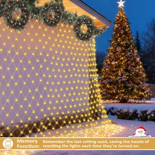 DANKELED LED Lichtnet 2x3M Kerstverlichting Warm Wit Waterdicht — miniatuur 4
