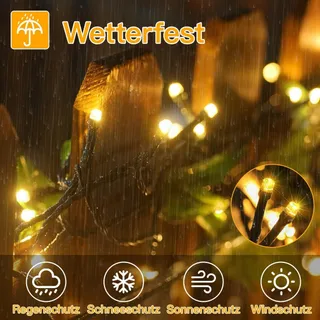 OLLNY Lichtsnoer 60M 600 LED Warm Wit Afstandsbediening Timer 8 Standen — miniatuur 4