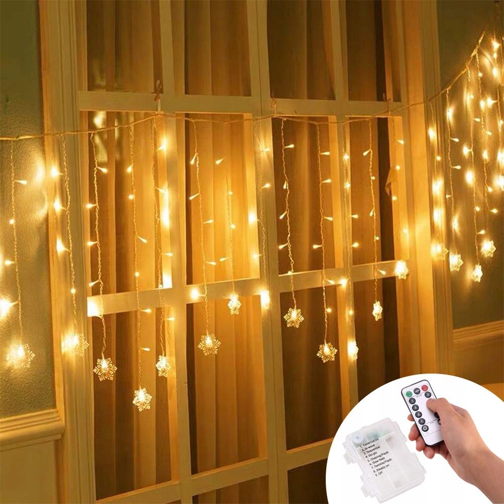 KLIGHTEN LED Lichtgordijn 96 LED Waterdicht Warm Wit