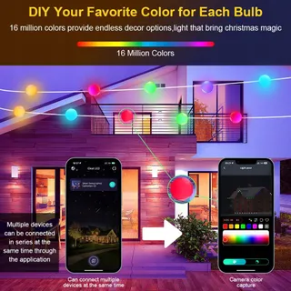 AUAUY Smart LED Bollen Lichtketting 5M 33 LED App Muziek — miniatuur 4