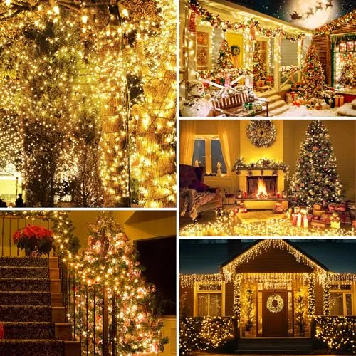LED Kerstverlichting Buiten 30M 300 LED Warm Wit 8 Standen IP44 — foto 6