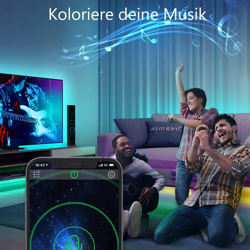 ALED LIGHT Bluetooth LED Strip RGB 10M Waterdicht Met Afstandsbediening — foto 4